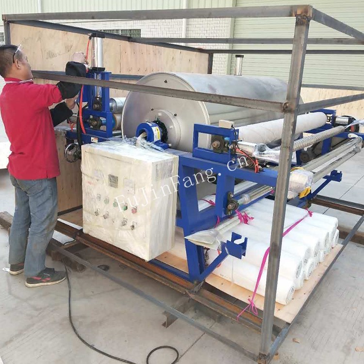 Embroidery factory self use semi-automatic leather embroidery edge hot melt film large drum hot stamping machine