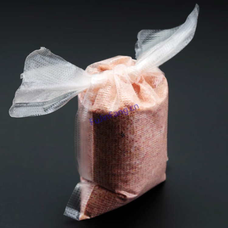 A water-soluble liquid packaging bag with strong tensile strength that can break in 20 seconds when exposed to water
